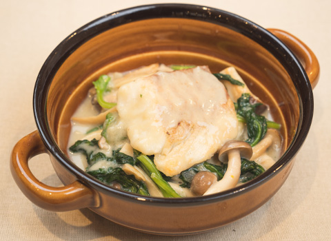 小松菜と白身魚のクリーム煮 サムネイル