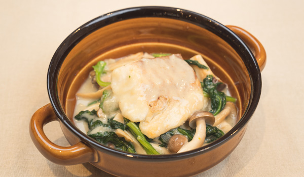 小松菜と白身魚のクリーム煮　サムネイル画像